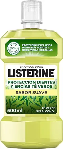 Listerine Enjuague Bucal Protección Dientes Y Encías, Sabor Té Verde Sin Alcohol, 500 ml  