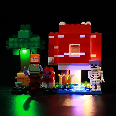 LocoLee Set de Luces LED para Lego 21179 Minecraft La Casa-Champiñón(No Modelo Lego),Kit de Iluminación LED para Lego Minecraft Mushroom House,Solo Juego de Luces  