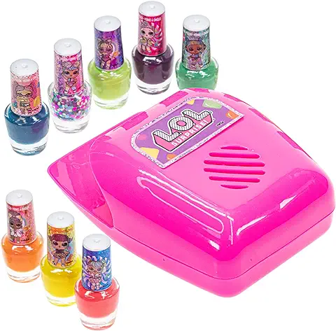 L.O.L Surprise! Townley Girl Kit de regalo de esmalte de uñas de secado rápido seguro a base de agua no tóxico a base de plantas para niños con secador de uñas, a partir de 5 años