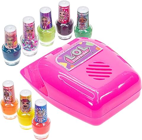L.O.L Surprise! Townley Girl Kit de regalo de esmalte de uñas de secado rápido seguro a base de agua no tóxico a base de plantas para niños con secador de uñas, a partir de 5 años