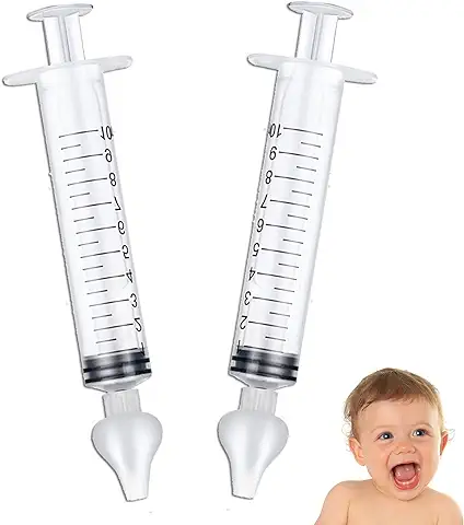 Lumcov Lavado Nasal Bebe[2 Piezas],10ml Jeringa Irrigadora Nasal,Profesional Mosca para Riego con Puntas Nasales de Silicona de Alta Calidad Limpias y Reutilizables  