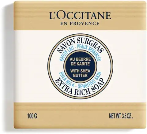 L'OCCITANE - Jabón de Manteca de Karité Leche, Shea, - sin Aceite de Palma - Rostro y Cuerpo - 100 g  