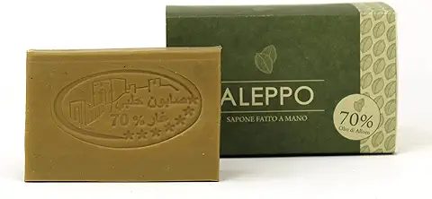 Lynpha Vitale - Jabón de Alepo - Aceite de Oliva y Aceite de Laurel 70% - Método Tradicional - Alepo puro y Natural, Receta Original  