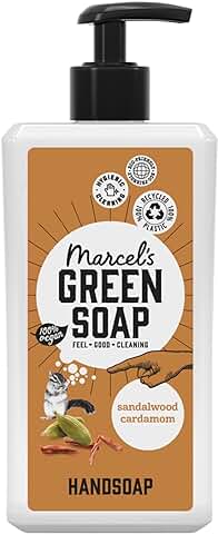 Marcel's Green Soap - Jabón de Manos de Sándalo y Cardamomo - Dispensador de Lavado de Manos - 100% Ecológico - 100% Vegano - 97% Biodegradable - 500 ml  