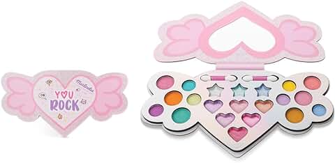 Martinelia - Paleta de Maquillaje para Niños (12 Sombras de Ojos Brillantes, 3 Sombras de Ojos Grasas, 6 Pintalabios y 2 Pinceles – Sin Productos Nocivos  