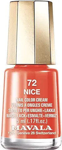 MAVALA - Mini Colors Nice 72 5 ml, Esmalte de Uñas Pequeño, Color Coral, Minimiza la Evaporación, Formulados con Ingredientes Seleccionados, Práctico para Llevar  