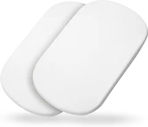 Maxi-Cosi Sábanas Capazo Orgánicas, Compatibles con Todos los Capazos Maxi-Cosi, pack de 2, Sábanas 100% Algodón Orgánico, Ecológicas, Ajuste Universal, Tejidos Premium, Lavables a Máquina, Blancas  