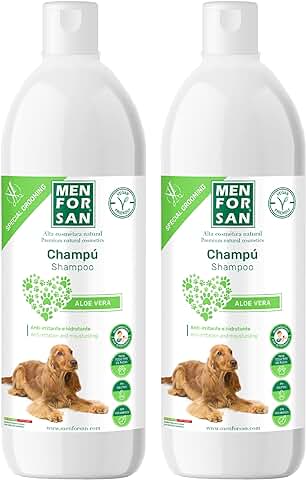 MENFORSAN Champú Perros, Aloe Vera, Verde, 1 l Paquete de 2  