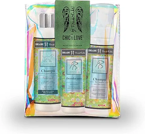 MENFORSAN Neceser Premium Frida Kahlo Cuidado de tu Mascota Realizado por Swarovski, Contiene 3 Productos para Perros y Gatos, Champú Acondicionador, Desodorante, Champú en Espuma con Aloe Vera  