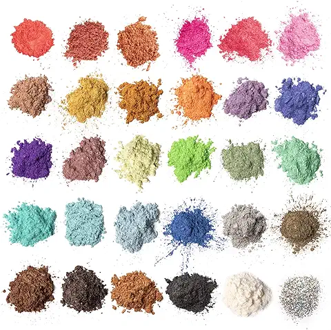 MENNYO Pigmentos para Resina Epoxi 30 Colores, Polvo de Mica Natural Colorante Resina Epoxi para DIY, Manualidades, Jabón, Pintura, Bombas de Baño, Joyería, Arte de Uñas  