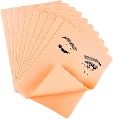 Mesybveo 12 Piezas Piel Sintetica Tatuaje, 18.5 x 14 x 0.1cm Piel de Práctica de Tatuaje Doble Cara, Silicona Piel Tatuaje, Piel Sintetica Sin Motivos, para Tatuadores Principiantes y Experimentados  