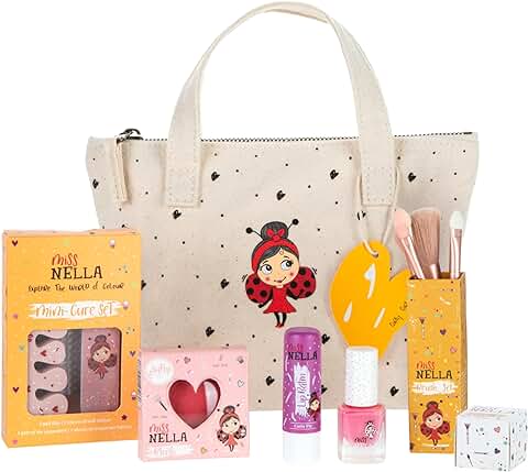 Miss Nella Edición Especial Juego de Maquillaje y Esmalte de Uñas para Niñas, Hipoalergénico, Testado Dermatológicamente, No Tóxico, Seguro y Divertido (Girly Girl, 6, Unidad)  