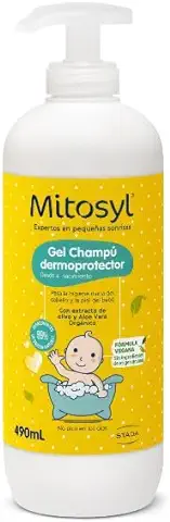 Mitosyl Gel Champú para Bebé - para piel Sensible - Formula Vegana - 490ml  