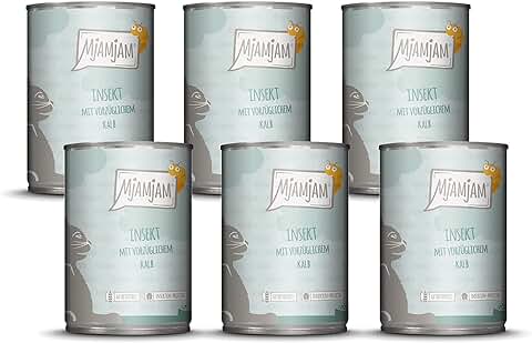 MjAMjAM - Comida Húmeda Premium para Gatos - Insecto con Excelente Pantorrilla, pack de 6 (6 x 400 g), sin Cereales con Proteína de Insecto MjAMjAM - Comida Húmeda Premium para Gatos - Insecto con Excelente Pantorrilla, pack de 6 (6 x 400 g), sin Cereales con Proteína de Insecto