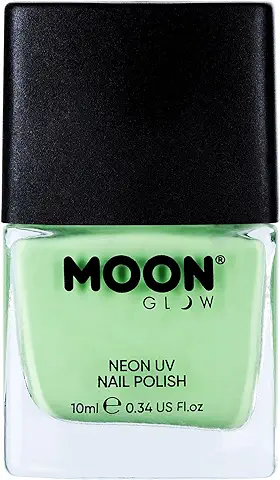 Moon Glow Esmalte de Uñas UV Neón - Esmalte de Uñas Neón Brillante - Brilla bajo los Rayos UV - 10ml Verde Pastel 1 Unidad (Paquete de 1)  