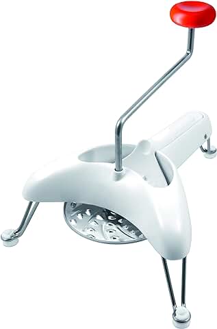 Moulinex Molinillo Manual - Rallador Manual, Corta en Rodajas y en Juliana, para Ensaladas y Sopas, Incluye 3 Discos de 120mm, Color Blanco  