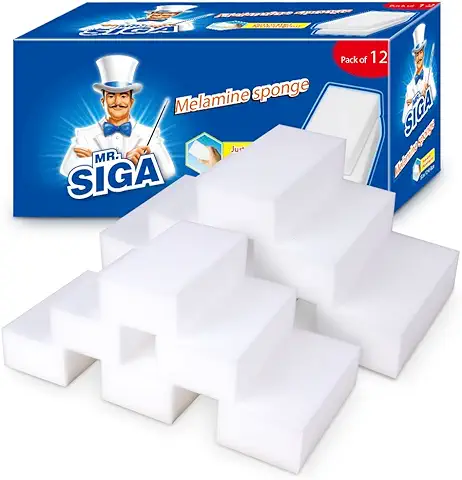 MR.SIGA Melamina Esponja Milagrosa Esponja de Limpieza Esponja Mágica para el Hogar de la Cocina, 12 Piezas, Tamaño: 12 x 6 x 3 cm  
