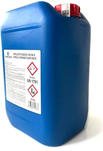 Mugar- Hipoclorito Sódico para Tratamiento de Piscinas en Garrafas de 10 Litros- 15kg - Marca Mugar, Fabricante Tejar Viejo  