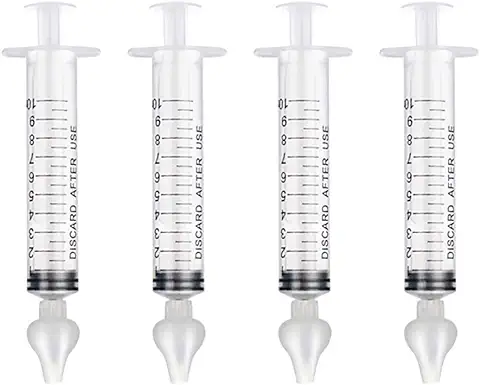 Muskmelon 4Pcs Aspirador Nasal Bebes Lavado Nasal Bebe Irrigador Nasal de Jeringa para Recién Nacidos Dispositivo de Enjuague de Limpiable y Reutilizable  