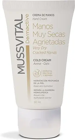 Mussvital Dermactive Crema de Manos Muy Secas Agrieteadas, 50 ml, 24 Horas de Protección  