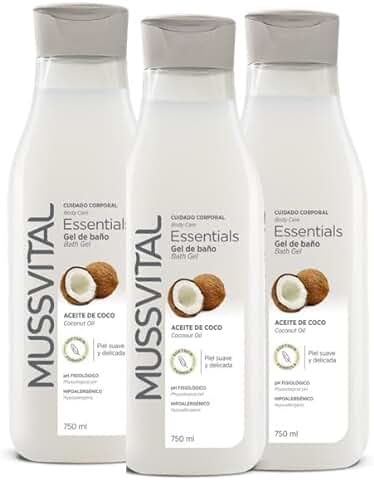 Mussvital Essentials Gel de Baño, Coco 3 x 750 ml  