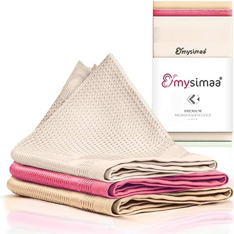 Mysimaa® Paños de Limpieza de Microfibra Profesional sin Productos de Limpieza para el Hogar, el Coche, la Oficina y para Ventanas, Espejos, Cristal (Nature)  