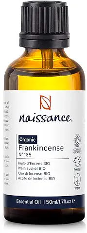 Naissance Aceite Esencial de Incienso BIO (No. 185) - 10ml - Certificado Ecológico, Puro, Natural, Vegano & No Diluido - Para Quemador, Humificador, Aromaterapia, Difusor, Masajes  