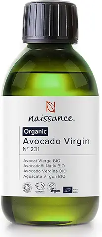 Naissance Aceite Vegetal de Aguacate BIO n. º 231 – 250ml - 100% Puro, Virgen, Prensado en Frío, Certificado Ecológico, Vegano y no OGM  