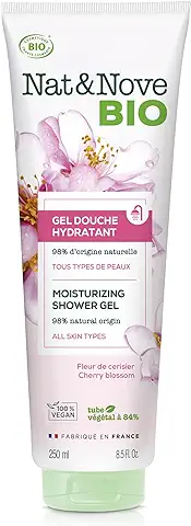 Nat&Nove Bio – Gel de Ducha Hidratante, para todo tipo de Piel, con Flor de Cerezo Orgánica. Hidrata y Limpia Suavemente la Piel. Bio y Vegano.  