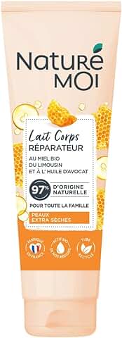 Naturé Moi – Leche Corporal Reparadora con Extracto de miel Orgánico del Limousin y Aceite de Aguacate – Nutre e Hidrata la piel – Para Pieles Extra Secas – 1 Unidad - 250 ml  