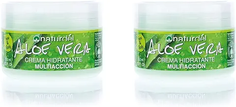 NATURDEL Aloe Vera, Crema Hidratante Multiacción, Crema Facial y Corporal, uso Diario. Aloe Vera de Cultivo Ecológico Español. Naturdel Islas Canarias. 250 ml (Paquete de 2)  