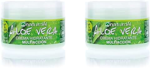 NATURDEL Aloe Vera, Crema Hidratante Multiacción, Crema Facial y Corporal, uso Diario. Aloe Vera de Cultivo Ecológico Español. Naturdel Islas Canarias. 250 ml (Paquete de 2)  