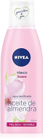 NIVEA Tónico Facial Suave (1 x 200 ml), Tónico Refrescante para piel seca y Sensible, Tónico Hidratante con Aceite de Almendras para Limpiar y Reequilibrar la piel  
