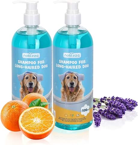 Nobleza 2 x 500ML Champú para Perros y Gatos, Higiene, Desinfectante de Piel Sana, Hidratante, con Fragancia De Lavanda y Cítricos  