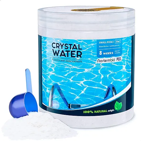 Nortembio Floculante Natural Concentrado 8 Semanas. Eliminador de Turbidez para Piscinas Pequeñas e Hidromasajes. Clarificante para Aguas Transparentes. Producto Orgánico Seguro para Toda la Familia.  