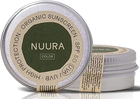 NUURA Pantalla Solar Facial con Color Ecológica Certificada Orgánica - Ocean and Reef Respect - Envase Ecológico - Cruelty Free - SPF 50 UVA/UVB [18 ml]  
