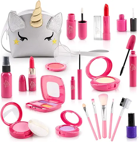 Own1one Maquillaje para Niñas, Kit de Maquillaje para Niñas, Juego de Maquillaje y No Tóxico, Regalo de Unicornio para Niñas, Cumpleaños y Navidad para Niñas 3 4 5 6 7 Años  