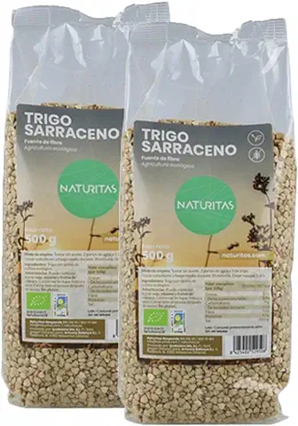 Pack 2x Trigo Sarraceno Sin Gluten Bio de 500g Naturitas Essentials | 2 Unidades de 500 g | 100% BIO | Rico en Fibra | Sin Gluten | Producto Vegano | Versátil  