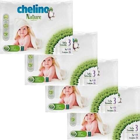 Pack Ahorro Pañales T3 4-10 kg Chelino Nature 144 uds  