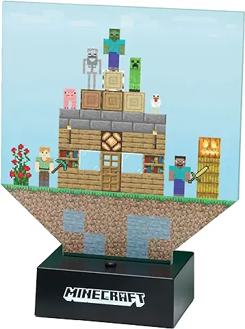 Paladone Minecraft Construye una luz de Nivel, Metal, Negro  