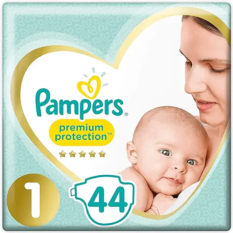 Pampers New Baby - Pañales, Tamaño 1 (2-5 kg), Pack de 2 x 44 (88 Pañales)  