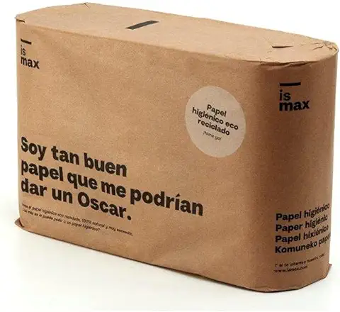 Papel Higiénico Baño Rollo WC Eco Reciclado Rollos Water 2 Capas 320 Servicios Ecologico Natural - Caja de 6 Rollos  