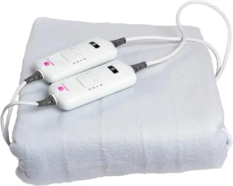 Pekatherm Calientacamas Eléctrico Doble | Tamaño 140 x 160 cm | 2 Reguladores de Temperatura | Calientacamas Elaborado en Poliéster 100% | Manta Eléctrica Cubre Colchones UP205  