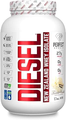Perfect Sports Diesel New Zealand Whey Isolate French Vanilla 2 Lbs  
