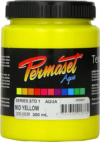Permaset Aqua - Tinta para Serigrafía Textil (300 ml, Ecológico, Tinta Amarilla)  