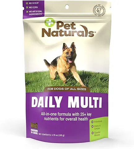 Pet Naturals Multivitamínico Diario para Perros, Sabor Vegetal, 30 Masticables, Deliciosos Masticables con Aminoácidos y Antioxidantes, Apoya la Energía, la Función Metabólica y el Bienestar de Las  