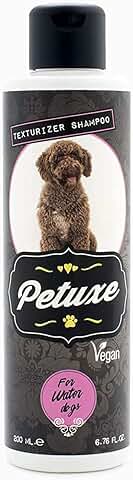 Petuxe Champú para Perros de Agua - Champú Vegano. Texturizador Perro de Agua: Lavante, Hidratante y Vitalizante (200 ml)  