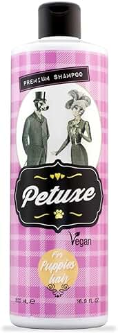 Petuxe Champú Vegano para Cachorros. Champú Vegano Perros. Champú Mascotas. Todas Las Razas. Lavante, Hidratante y Vitalizante. Aloe Vera Ecológico - 500 ml  