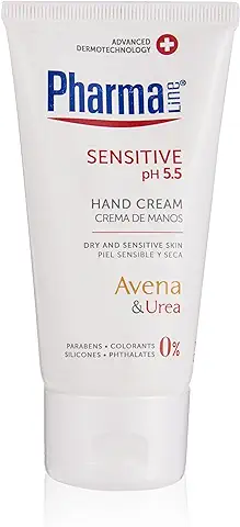 PHARMALINE Crema de Manos Sensitive piel Sensible o Irritada 75ml | Crema de Manos Hidratante para Pieles Sensibles o Irritadas. Sin Siliconas ni Parabenos.  