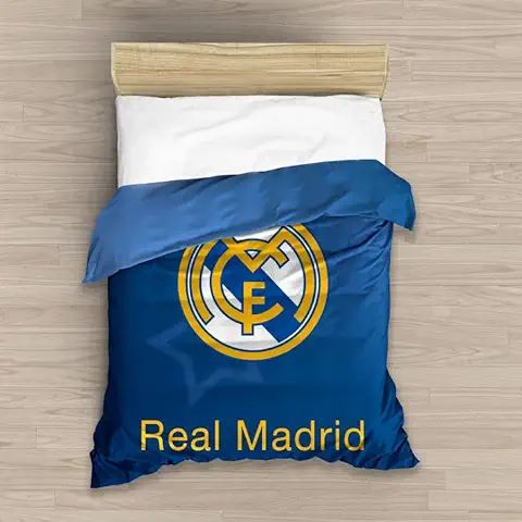 PHU Carbotex - Edredón Nórdico Real Madrid CF Escudo Centrado Cama 90-105 Cm (180 x 260 Cm) Oficial  